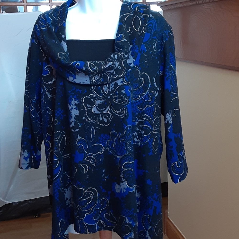 Notations plus size cowl neck sweater